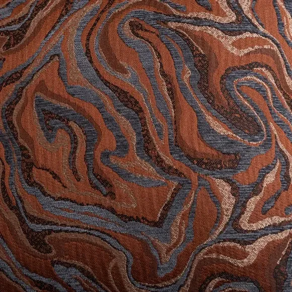 Eyelet Curtain with Marble Print - Copper, Jacquard