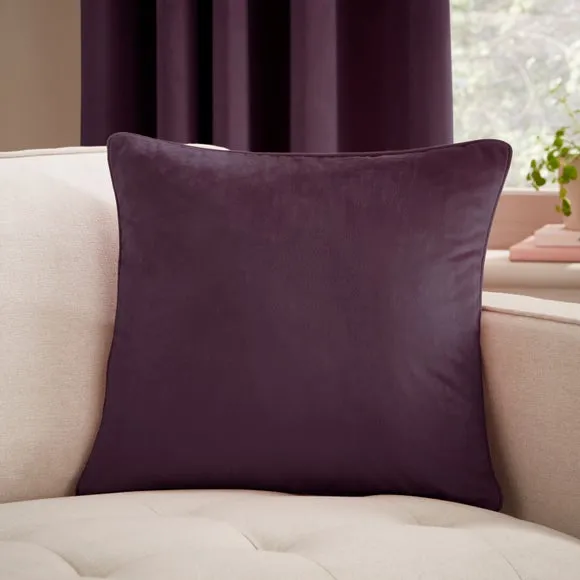 Eyelet Curtains Fully Lined - Aubergine, Velour