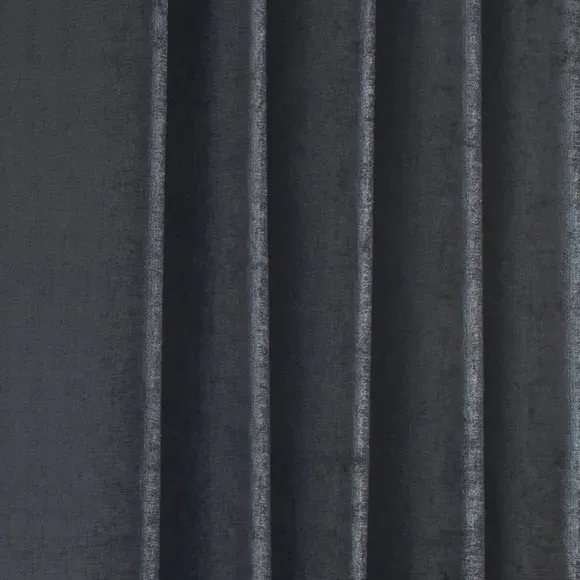 Eyelet Curtains Fully Lined - Black, Chenille