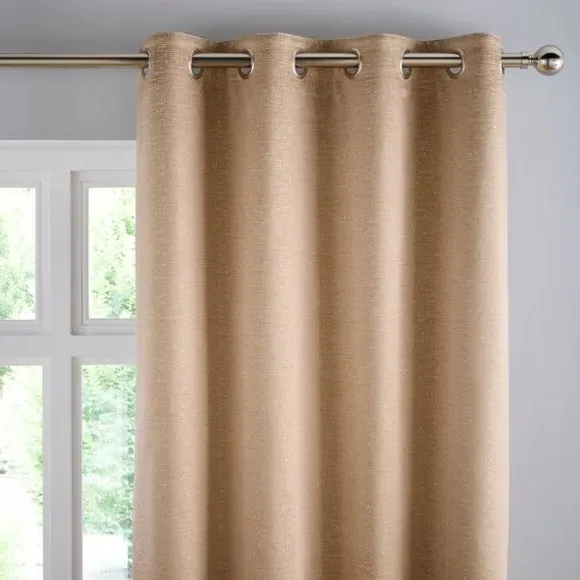 Eyelet Curtains Fully Lined - Champagne, Jacquard image