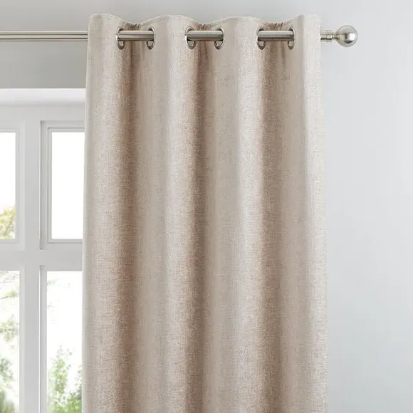 Eyelet Curtains Fully Lined - Cream, Chenille image