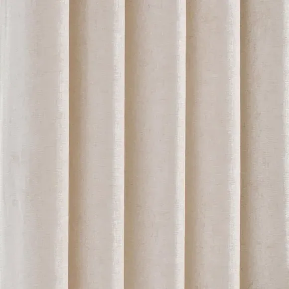 Eyelet Curtains Fully Lined - Cream, Chenille