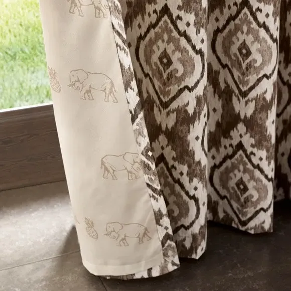 Eyelet Curtains Reversible Design - Natural