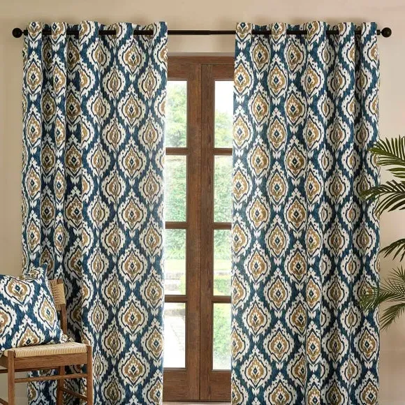 Eyelet Curtains Reversible Design - Teal
