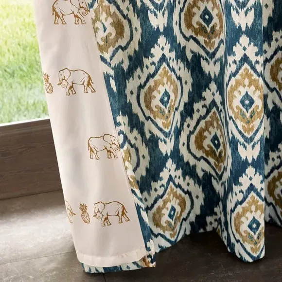 Eyelet Curtains Reversible Design - Teal