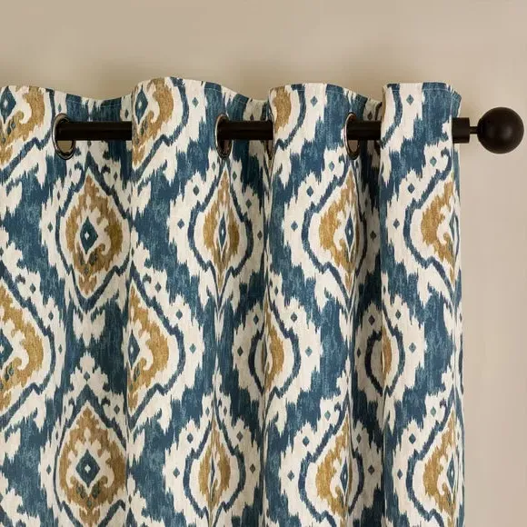 Eyelet Curtains Reversible Design - Teal