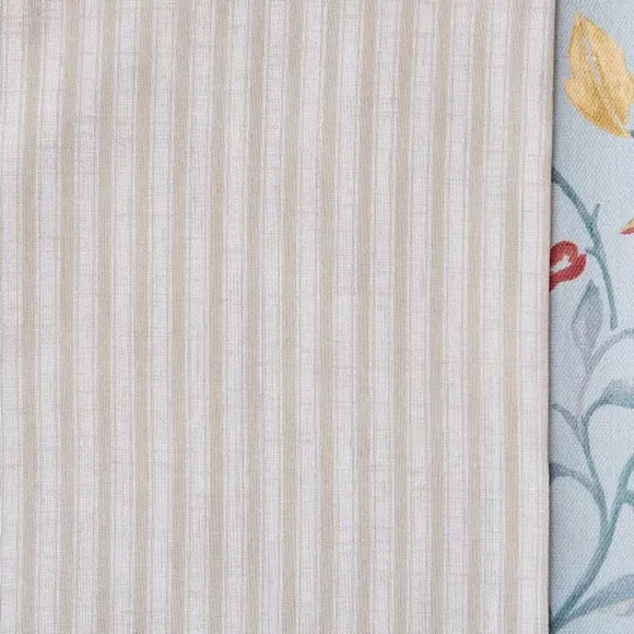 Eyelet Curtains with Arts & Crafts Print - Duck Egg, Cotton