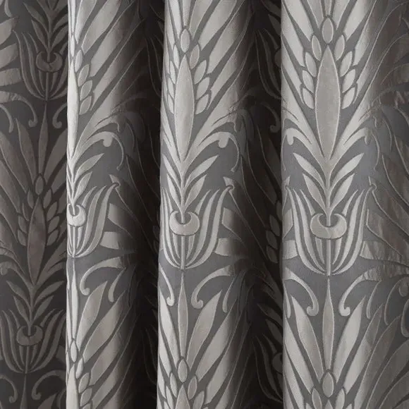 Eyelet Curtains with Blackout - Charcoal, Jacquard
