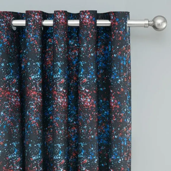 Eyelet Curtains with Blackout Lining - Black