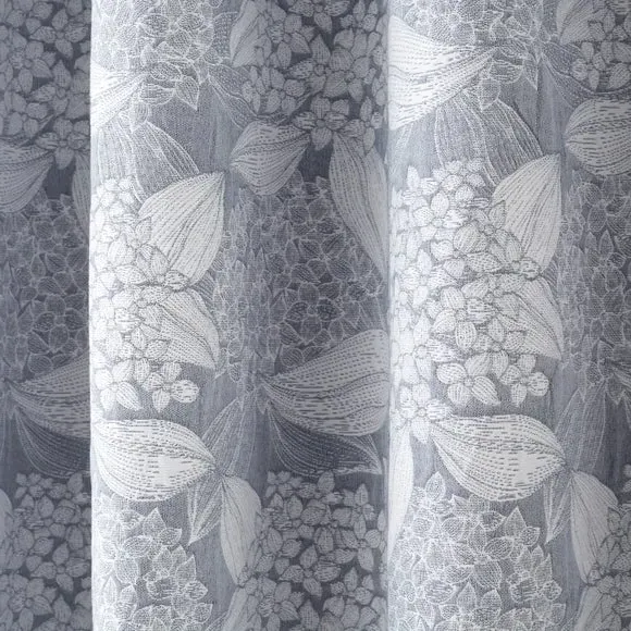 Eyelet Curtains with Blackout Lining - Blue, Cotton