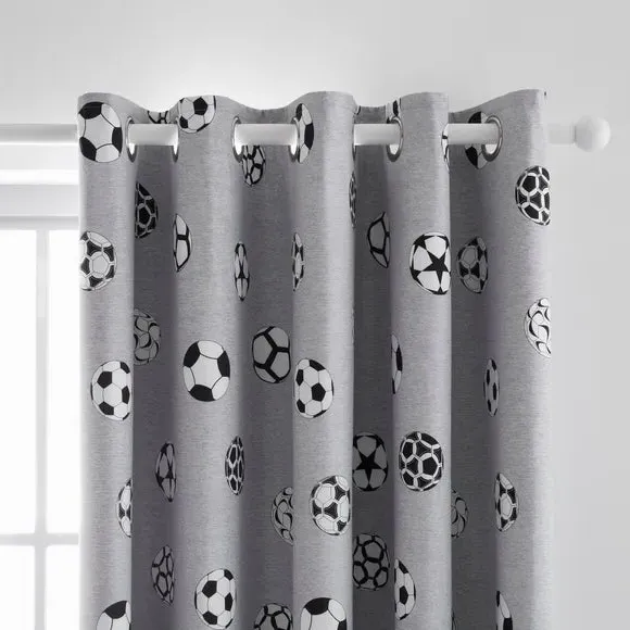 Eyelet Curtains with Blackout Lining - Football image