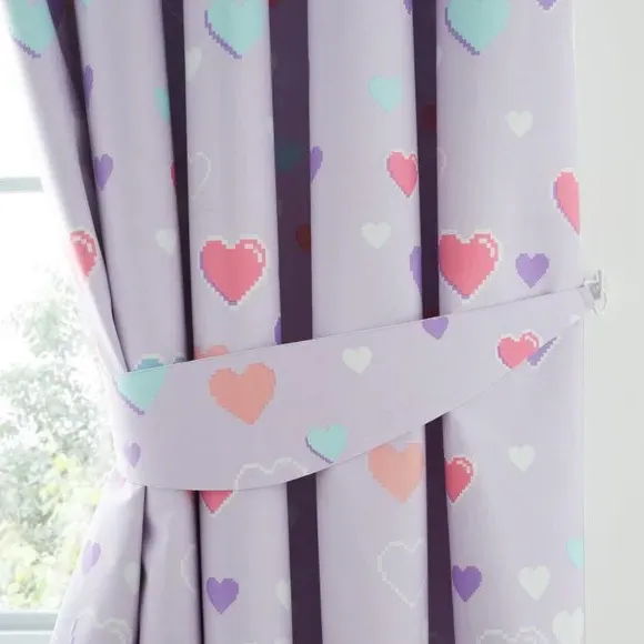 Eyelet Curtains with Blackout Lining - Lilac
