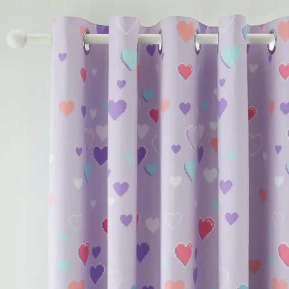 Eyelet Curtains with Blackout Lining - Lilac