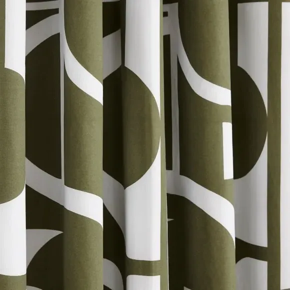 Eyelet Curtains with Blackout Lining - Olive