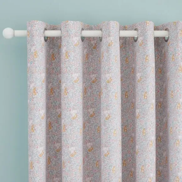 Eyelet Curtains with Blackout Lining - Pink image