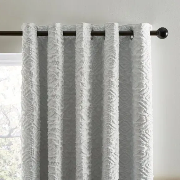 Eyelet Curtains with Blackout Lining - White image