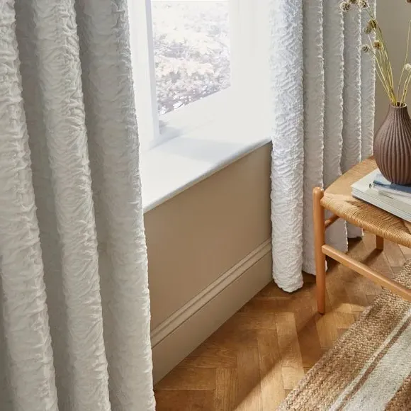 Eyelet Curtains with Blackout Lining - White