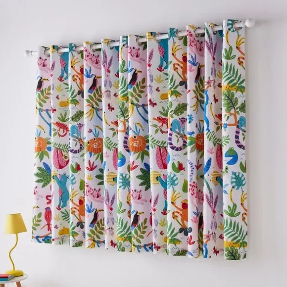 Eyelet Curtains with Blackout - Multicolor, Cotton