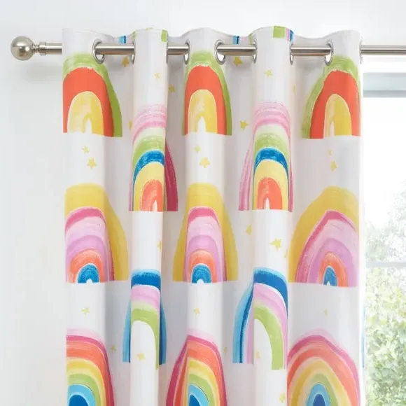 Eyelet Curtains with Blackout - Multicolor, Cotton
