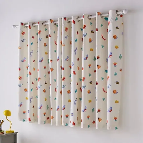 Eyelet Curtains with Blackout - Multicolor, Polyester