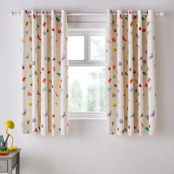 Eyelet Curtains with Blackout - Multicolor, Polyester