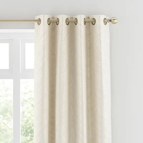 Eyelet Curtains with Feather Design - Natural
