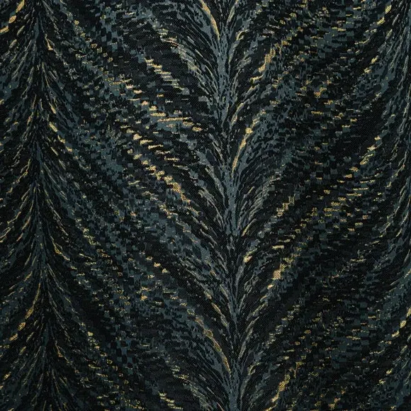 Eyelet Curtains with Feather Design - Peacock