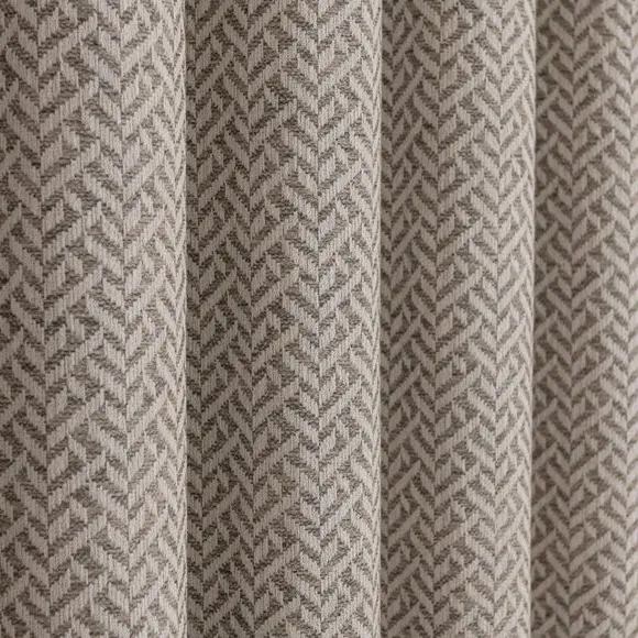 Eyelet Curtains with Geometric Design - Natural