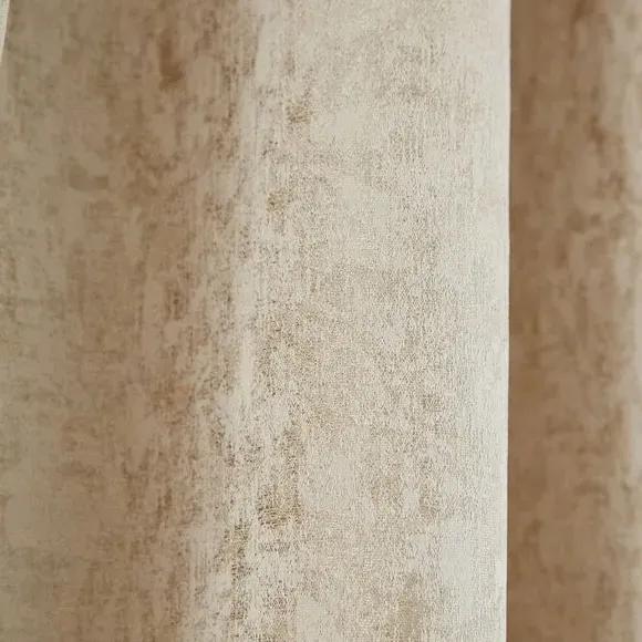 Eyelet Curtains with Jacquard - Champagne, Polyester