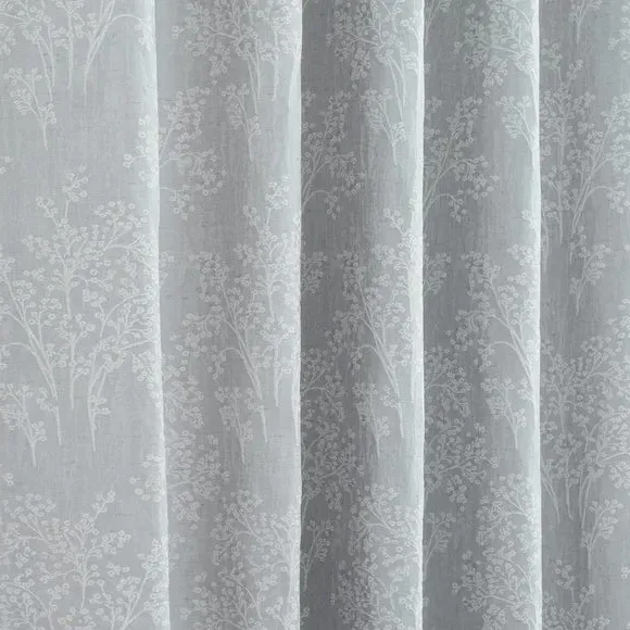 Eyelet Curtains with Jacquard Design - Seafoam
