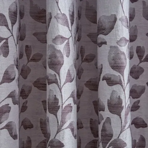 Eyelet Curtains with Jacquard - Thistle