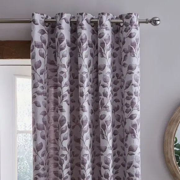 Eyelet Curtains with Jacquard - Thistle