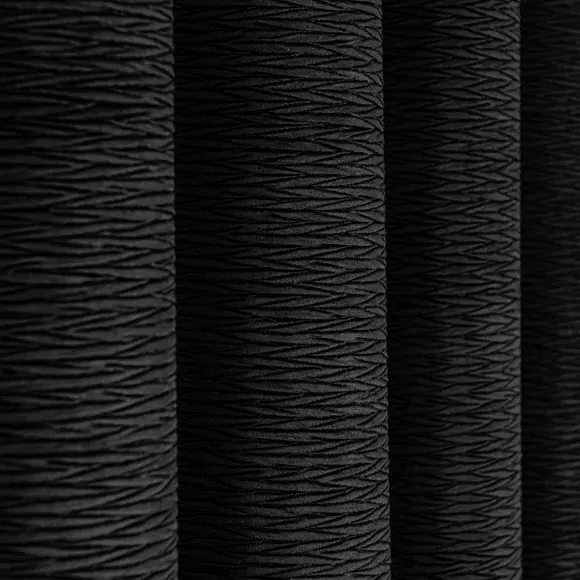 Eyelet Curtains with Lining - Black, Velvet