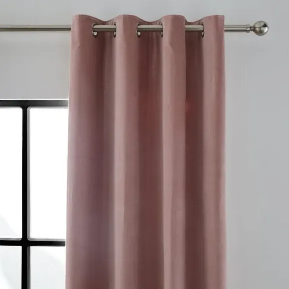 Eyelet Curtains with Lining - Blush, Velvet image