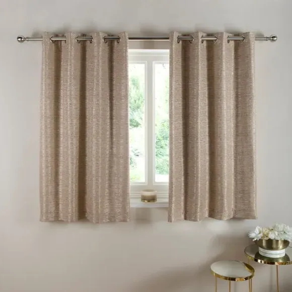 Eyelet Curtains with Lining - Champagne