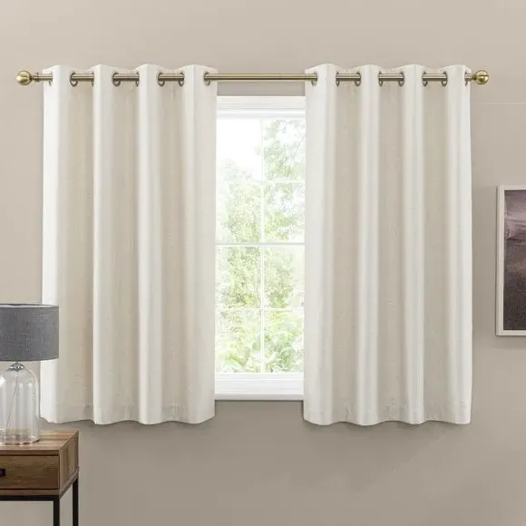 Eyelet Curtains with Lining - Ecru