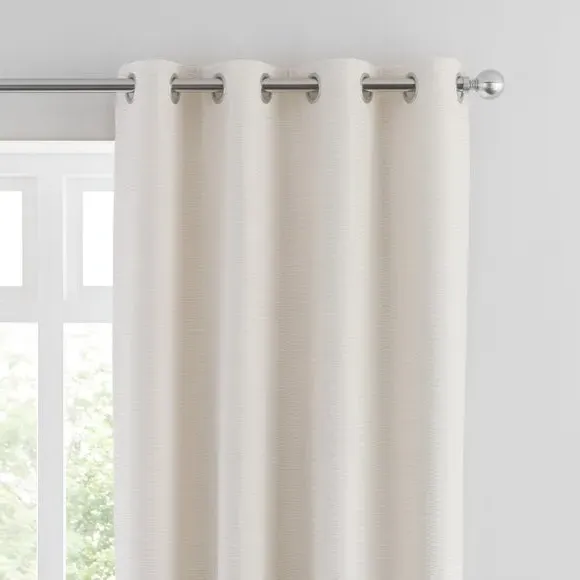 Eyelet Curtains with Lining - Ivory, Velvet