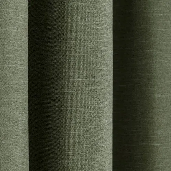Eyelet Curtains with Lining - Khaki, Polyester