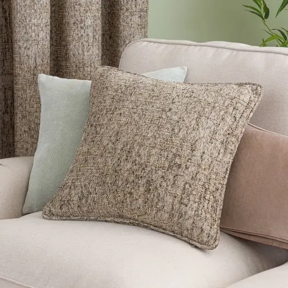 Eyelet Curtains with Lining - Natural, Chenille
