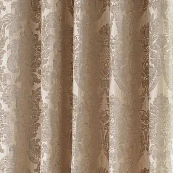 Eyelet Curtains with Lining - Natural, Jacquard