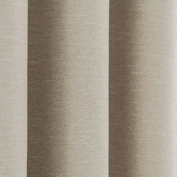 Eyelet Curtains with Lining - Natural, Polyester