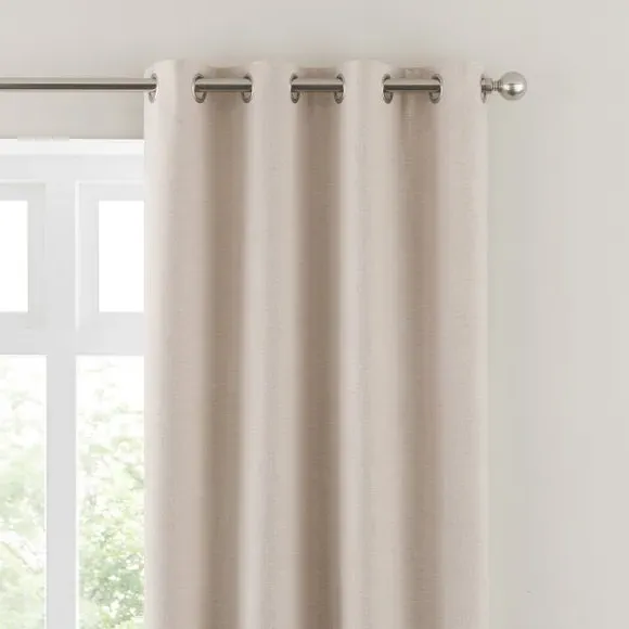 Eyelet Curtains with Lining - Natural, Polyester