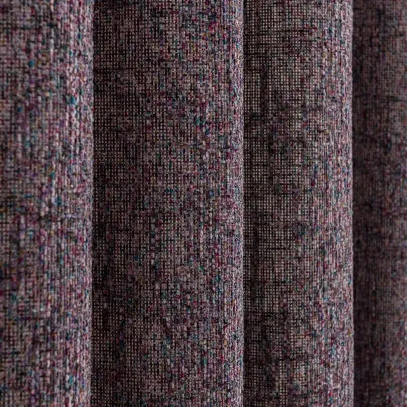 Eyelet Curtains with Lining - Purple, Chenille