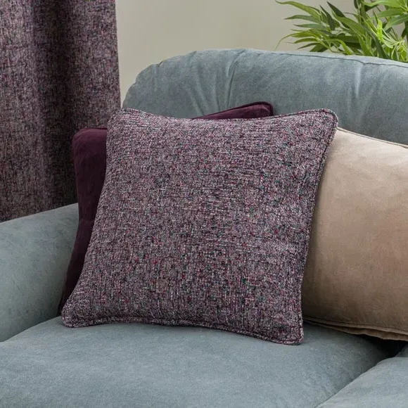 Eyelet Curtains with Lining - Purple, Chenille