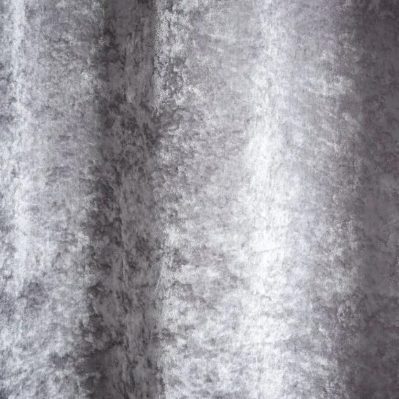 Eyelet Curtains with Lining - Silver, Velour