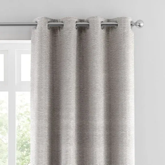 Eyelet Curtains with Lining - Silver, Velvet