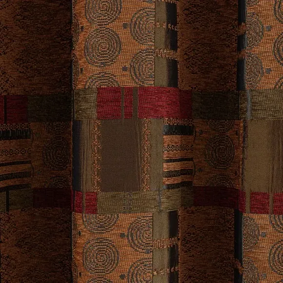 Eyelet Curtains with Lining - Terracotta, Chenille