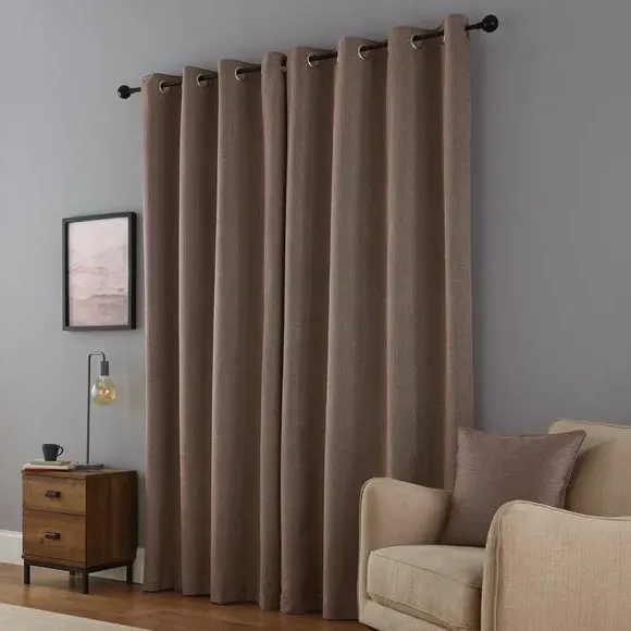 Eyelet Curtains with Lining - Wine