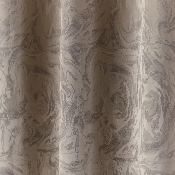 Eyelet Curtains with Marble Effect - Champagne