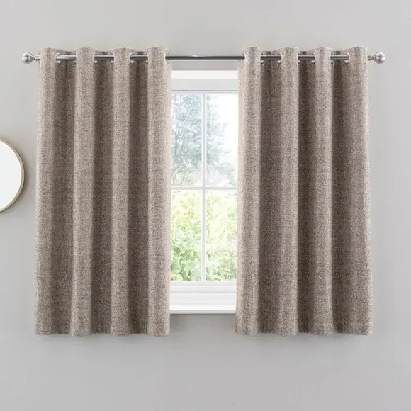 Eyelet Curtains with Multi-Tonal Weave - Natural